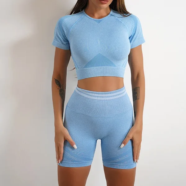 Contrast Stripe Yoga Set - Image 3